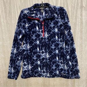 Eddie Bauer Tie-Dye Fleece Quarter-zip Pullover Size S